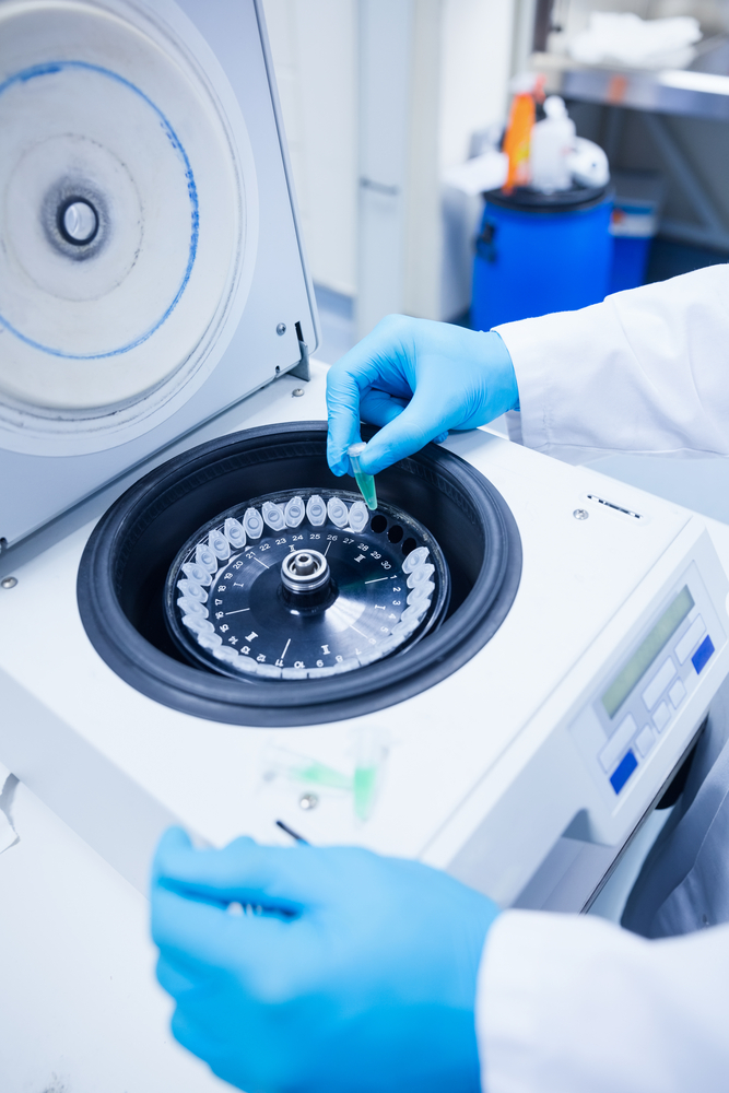 top opening centrifuge in a lab